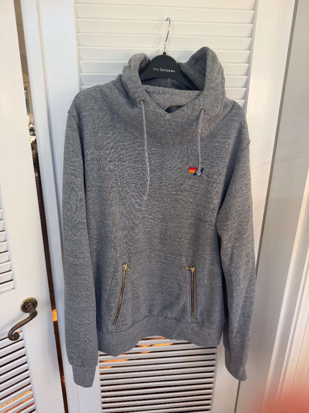 Aviator Nation Ninja Charcoal Grey Funnel Neck Hoodie XL